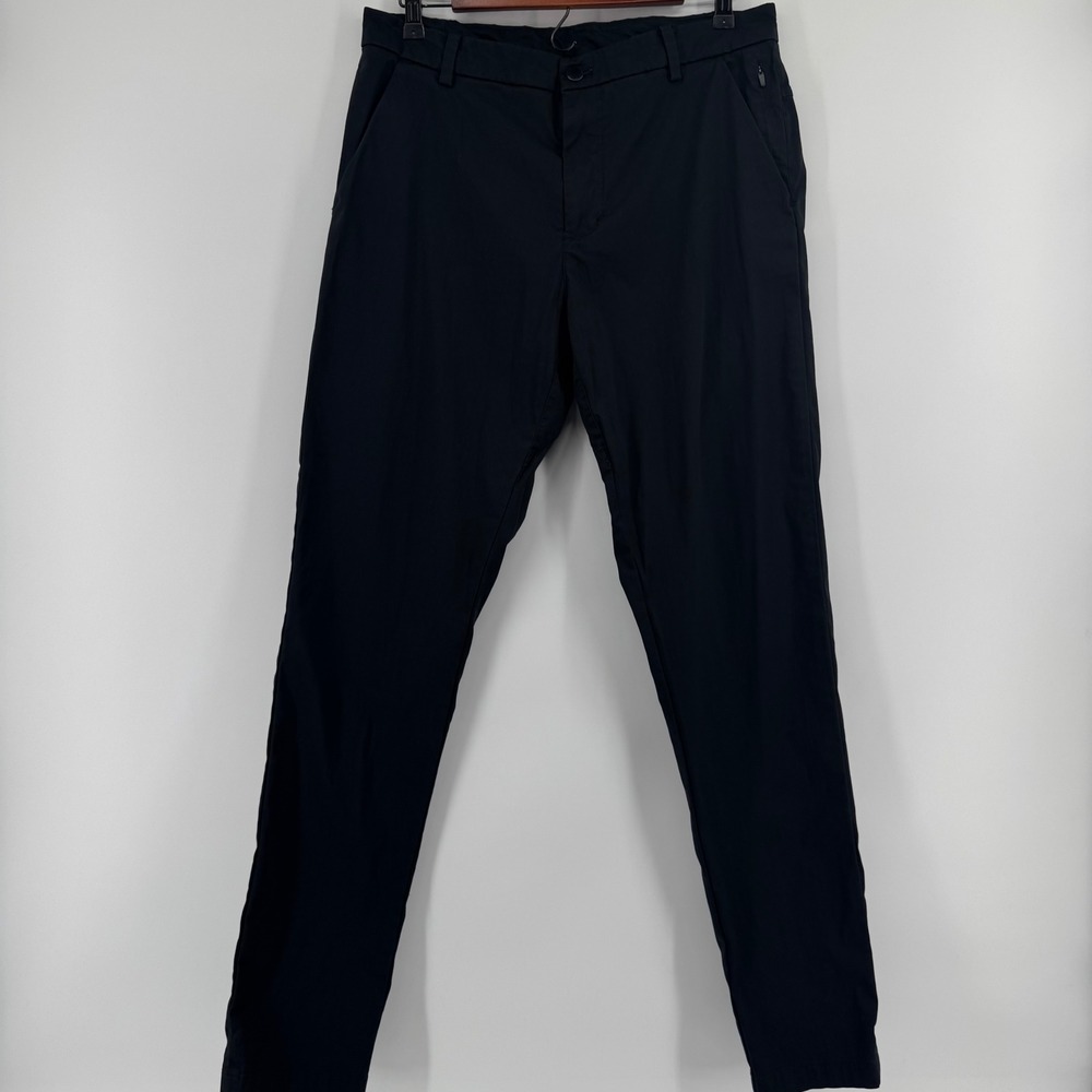 Lululemon Commission Slim Fit Pants Mens 32 Black Technical Stretch Commuter